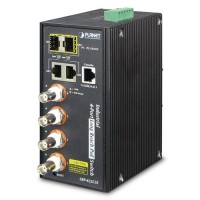 PLANET LRP-422CST Industrial 4-port Coax + 2-port 10/100/1000T + 2-port 100/1000X SFP Long Reach PoE over Coaxial Managed Switch